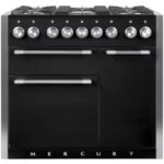 Piano de cuisson gaz FALCON Semi Pro MERCURY 100 NOIR MAT INOX POLI